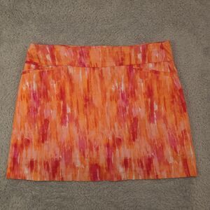 Attyre NYC Multicolor Skort/ Miniskirt Orange & Pink Women's 10 Golf Tennis Prep